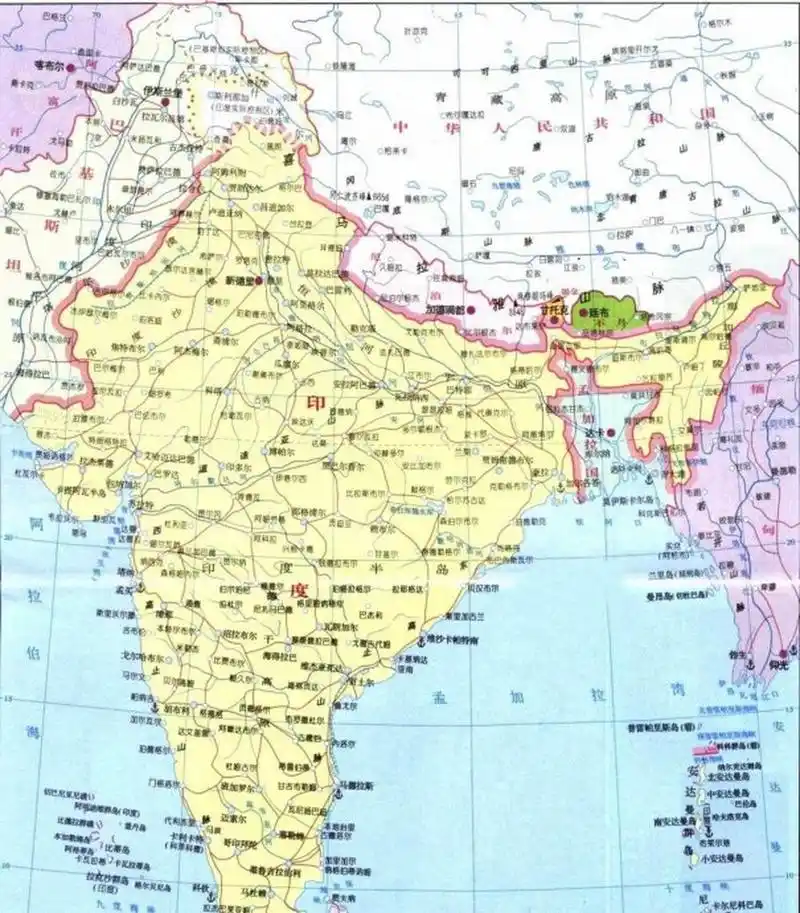 印度人口密度图,太吓人了,14亿多人挤在一起,但印度中南部有地广人稀