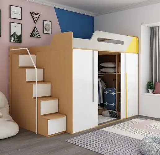 多功能储物衣帽间床下一体衣柜加长款趟门小户户型省衣柜床