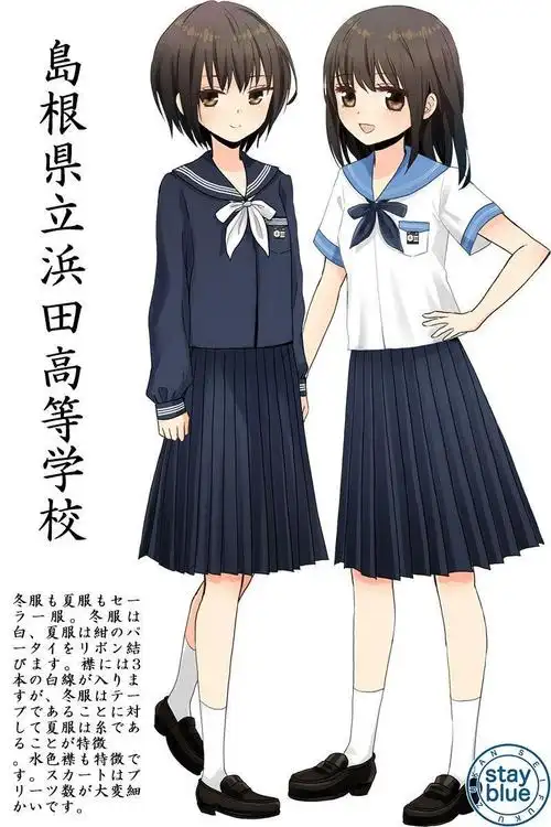 日本学校制服图鉴赏不同造型的二次元妹子相当萌