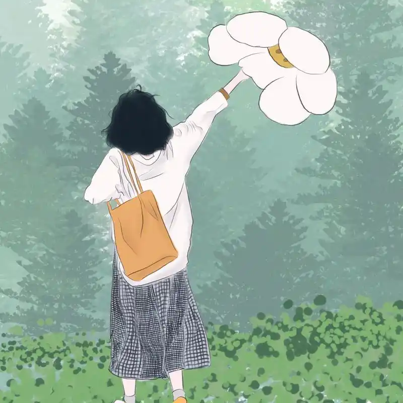 治愈系动漫女生背影头像 画的