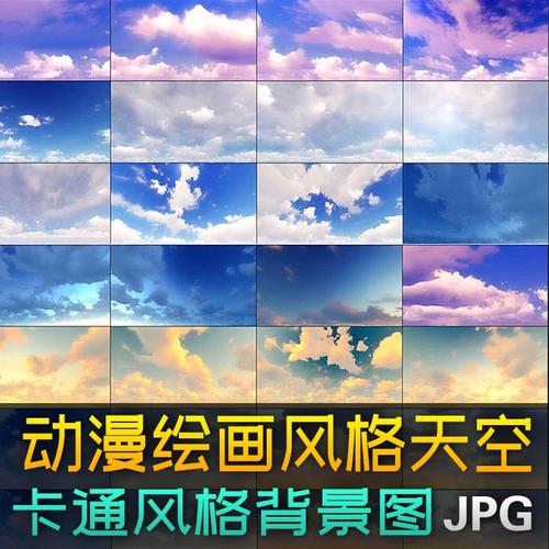 日本动漫绘画风格天空新海诚风格背景图蓝大海卡通手绘效果素材