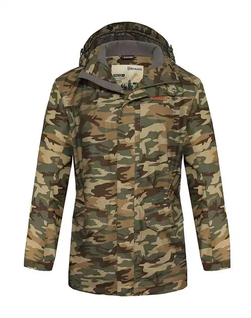 迷彩印花 男款军绿中长单冲锋衣 防水透湿faa63009军绿迷彩_唯品会