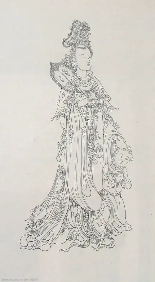 雕刻白描人物素材