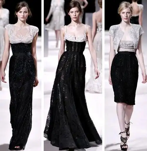 eliesaab发布于9年前的仙气高定礼服缀满花朵的蕾丝雪纺薄纱裙