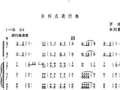 分列式进行曲 管乐合奏缩编 解放军军乐团 歌谱 简谱
