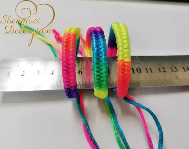 彩色染色绳编织手链,尼龙手链