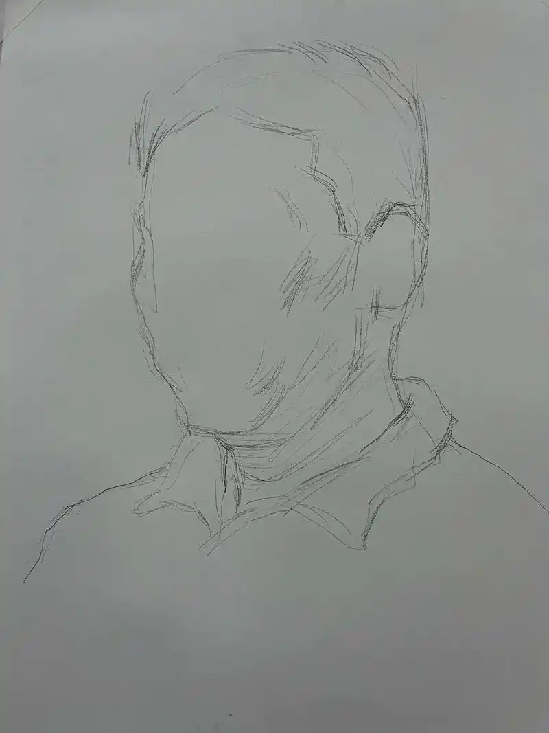 男中年步骤#素描 #美术生 #联考 #人物肖像 - 抖音