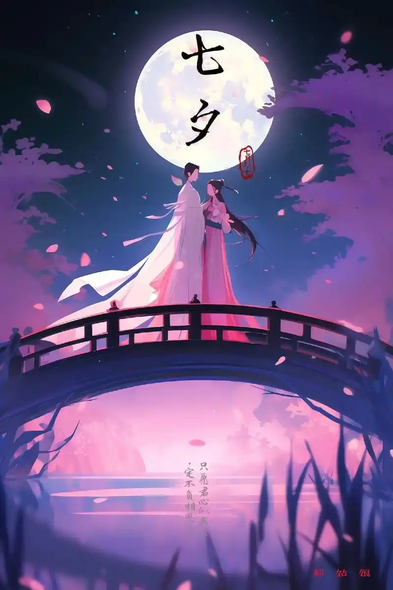 七夕情人节古风海报.#牛郎织女 #midjourney #古 - 抖音