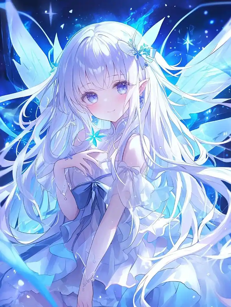 夏日限92蓝色系梦幻美少女天使.#二次元 #动漫 #动漫女头 - 抖音