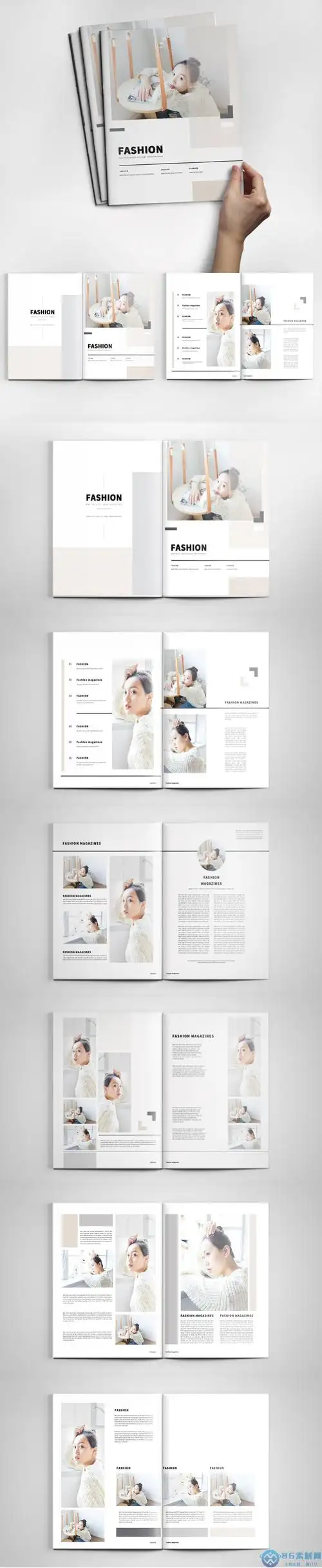 时尚工业风简约杂志封面画册psd下载