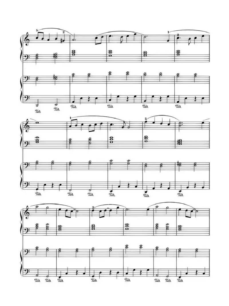 四手联弹|《天空之城》钢琴谱