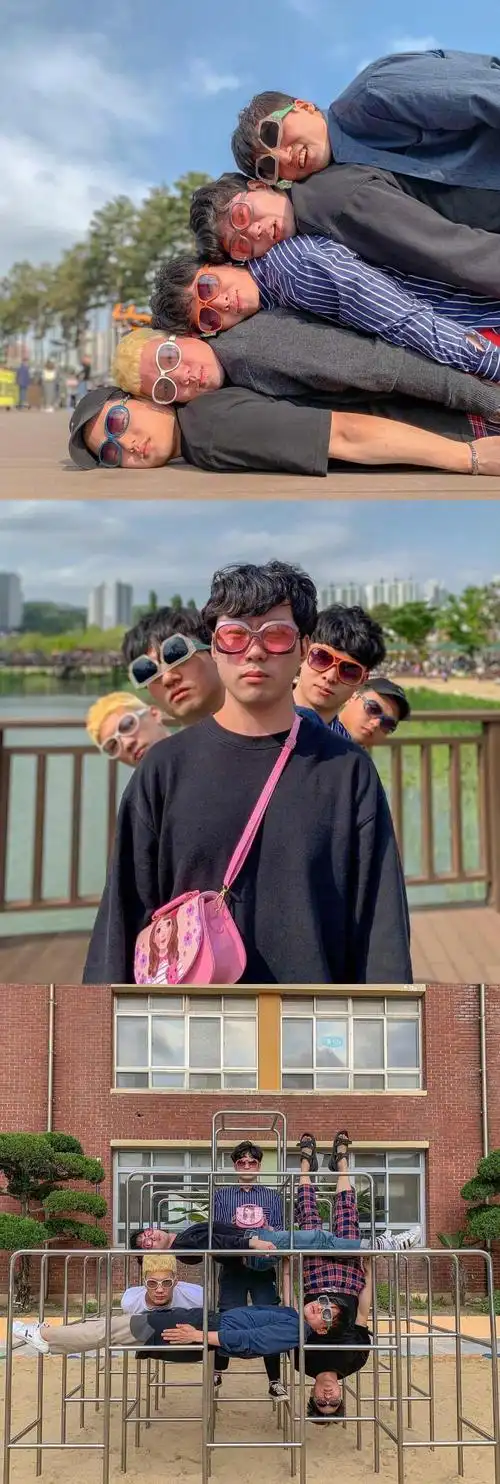 沙雕朋友旅行出游的拍照姿势