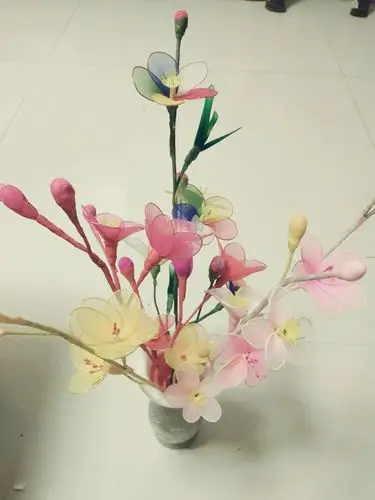 钱老师丝网花作品