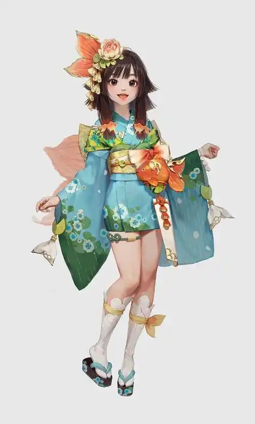 动漫人设 动漫女孩子全身图 临摹参考