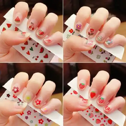 儿童指甲贴纸宝宝公主小女孩防水美甲贴水果卡通安全无毒手指贴画