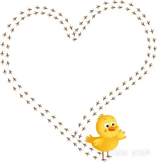 小鸡足迹形成一颗心