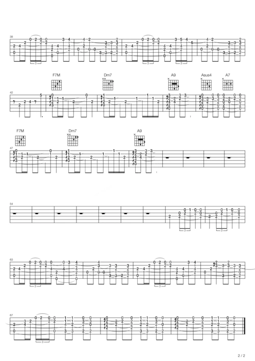 黑色柳丁吉他谱-陶喆六线谱原版-高清简单图片谱-吉他bbs