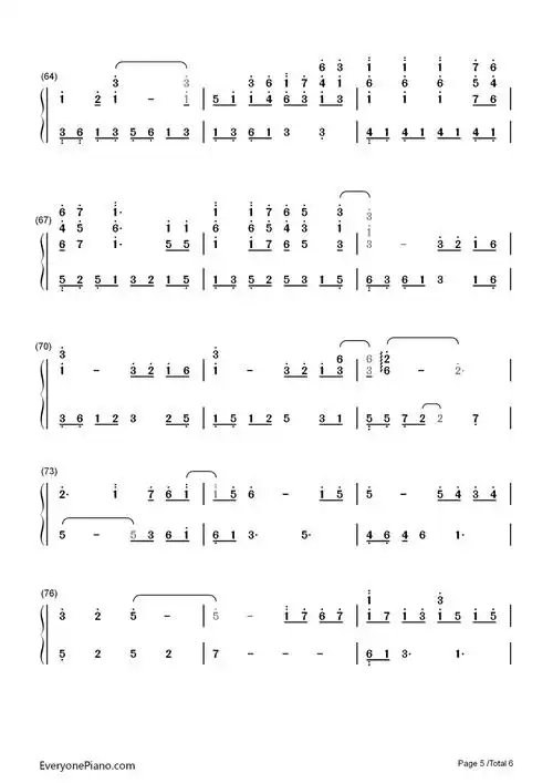 偏爱-张芸京-仙剑奇侠传双手简谱预览5-钢琴谱文件(五线谱,双手简谱