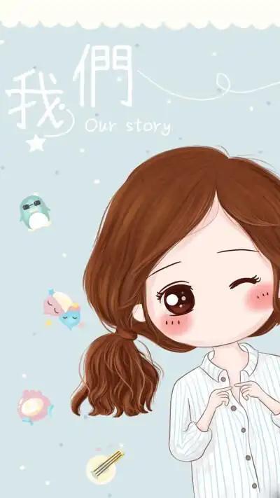 影视 女生 q版 微信 qq 微博 )女孩 韩国唯美插画手绘动漫卡通可爱