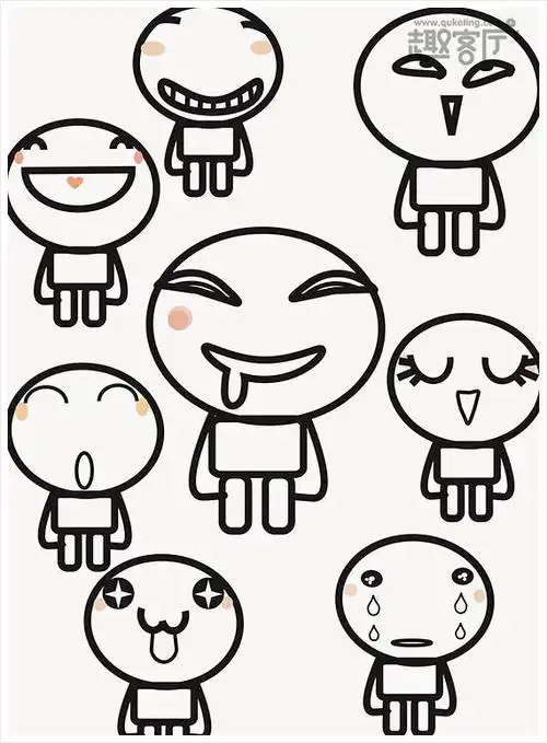 喜怒哀乐都已经掌握了,今天我为你们准备了几张关于人物表情的简笔画