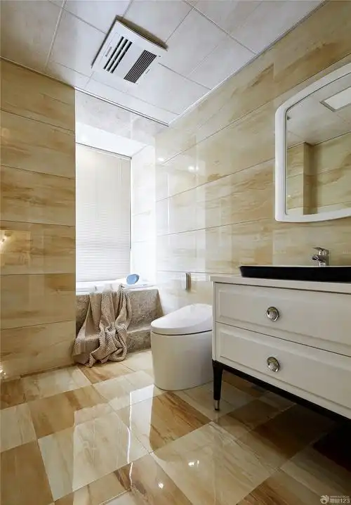 现代混搭风格卫生间瓷砖效果图_装修123效果图