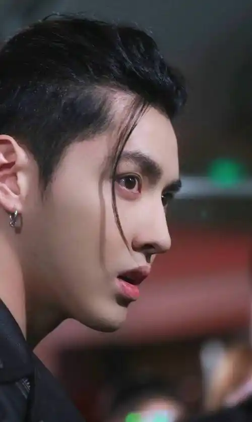 吴亦凡白衬衫侧颜黑色系西装