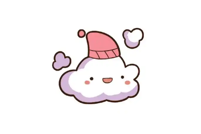 一组可爱的云简笔画图片