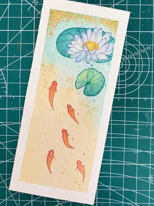 想念夏天书签附过程