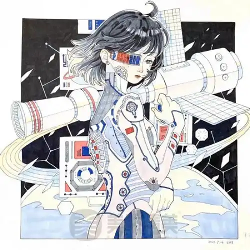 视传作品科技风人物装饰画