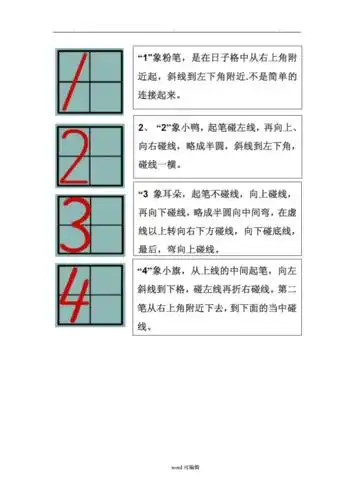 专用010数字书写标准格式doc3页