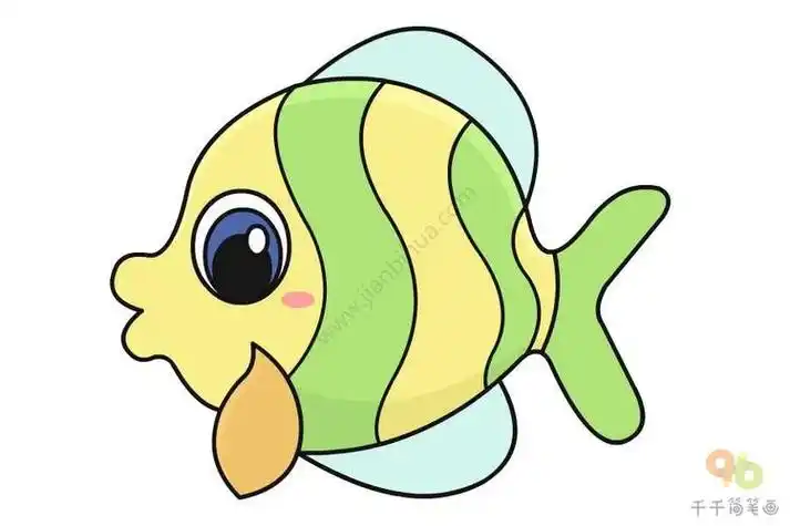 100海洋动物简笔画物简笔画彩色