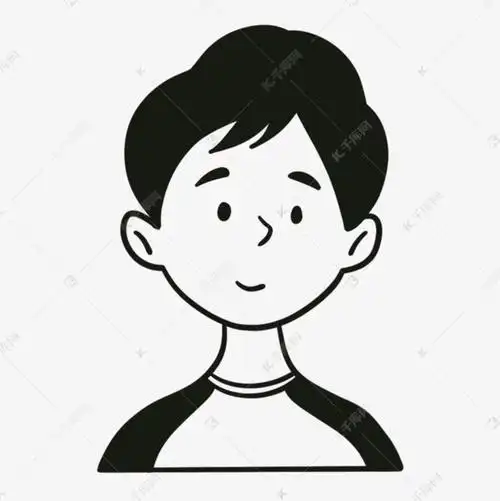 小眼睛男生无色人物头像