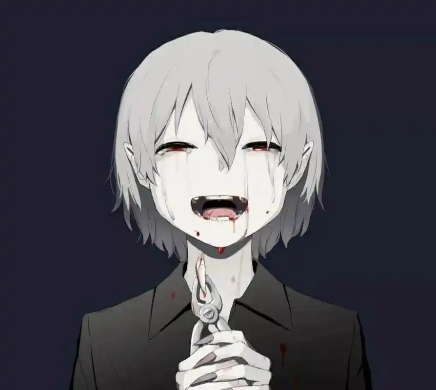 卡通动漫头像抑郁头像伤感图灰色黑色图片 卡通动漫丧系图