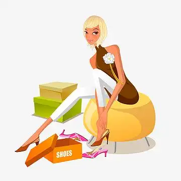 逛街卡通人物素材_逛街卡通人物图片元素-觅元素