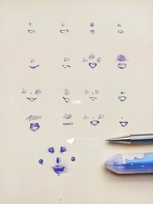 乱涂乱画简笔画一看就会的q版嘴巴