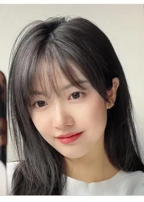 3d法式空气刘海假发女自然前额遮白发头顶补发片真发无痕假刘海