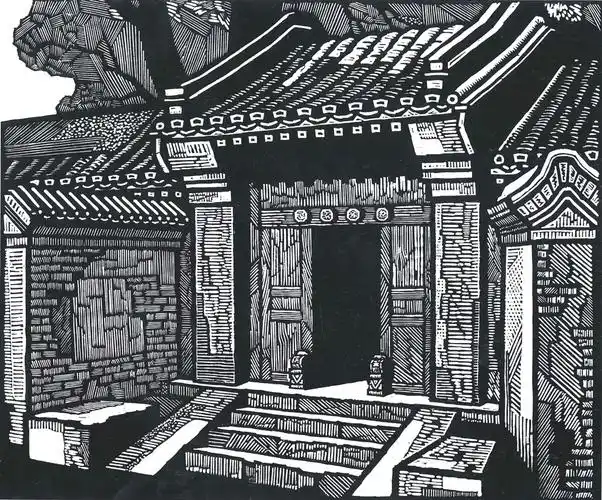 当代画家田力北京胡同系列版画作品欣赏