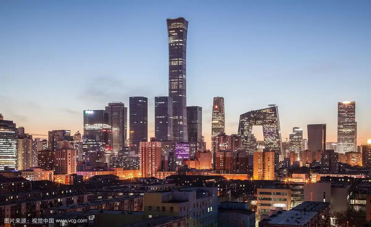 北京朝阳cbd夜晚全景图