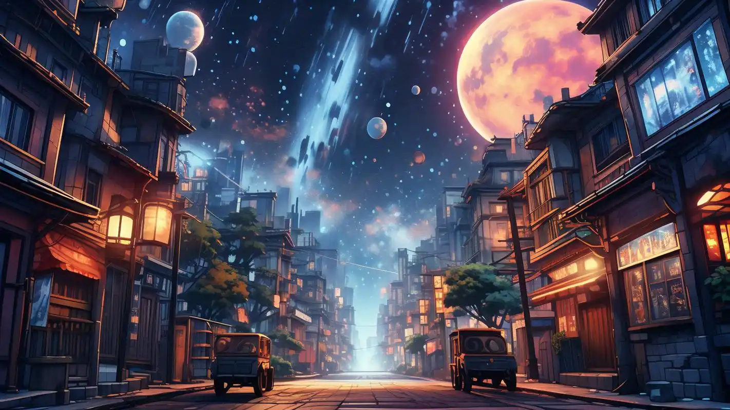 90 为你们带来一组绝美的动漫城市夜景壁纸,横屏展示,适合各种设备