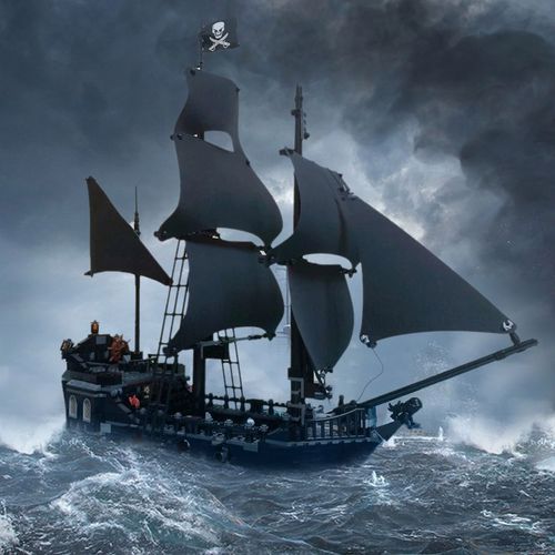 黑珍珠号海盗船加勒比海盗船模型杰克船长中国积木拼装图玩具模型