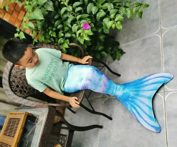 男生的美人鱼尾巴 男童男孩泳衣泳装服装衣服儿童人鱼拍照道具