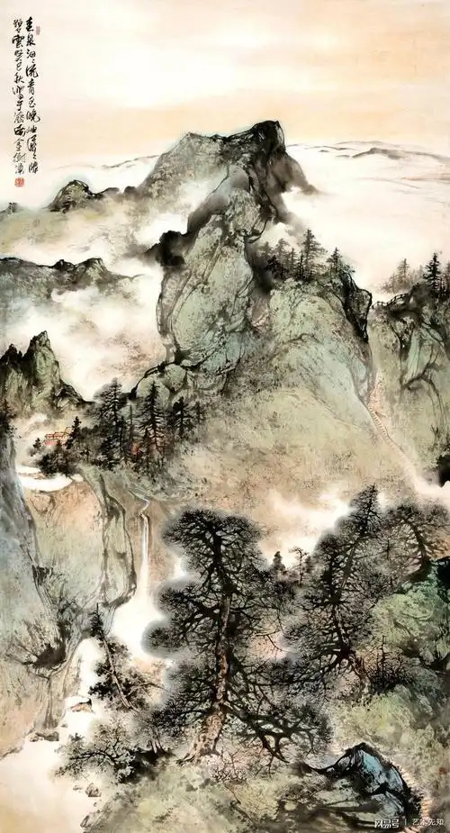 大写意山水画金树勇泼墨山水作品