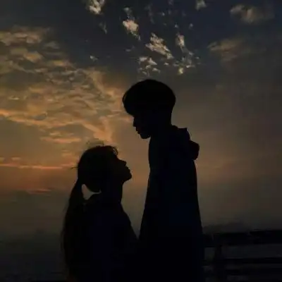 好看夕阳影子情侣头像 朝阳影子情头一男一女 - 情侣头像 - 潮人个性