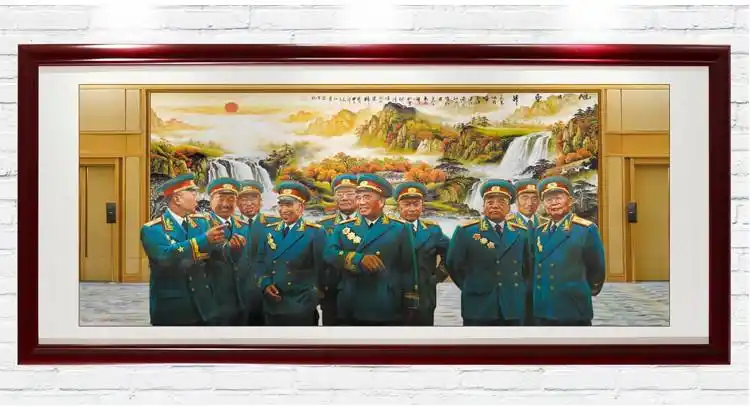 开国十大元帅画像挂画壁画画像客厅沙发背景墙面装饰画办公室 十大