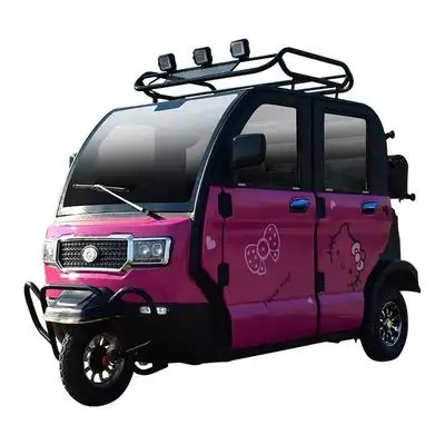 成人家用全封闭接送孩子高端电瓶车女性代步全蓬电动三轮车