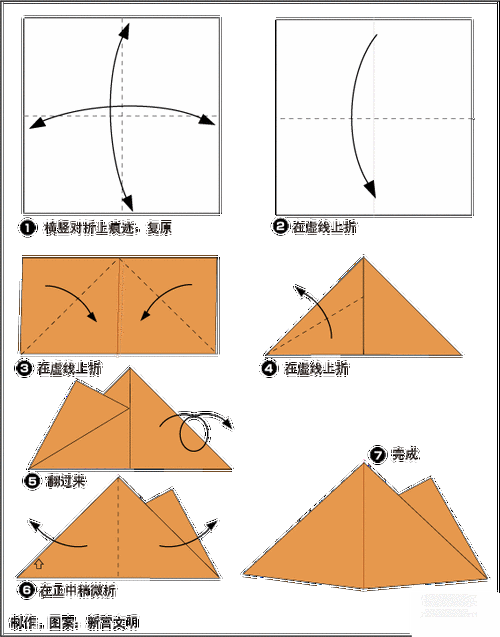 儿童折纸山的折纸方法