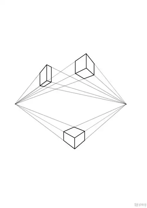 临摹两点透视正方体—美术基础两点透视的训练