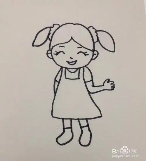 怎么画女孩简笔画;怎么画姐姐或妹妹简单又好看