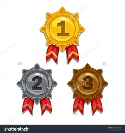 卡通金,银牌和铜牌,孤立的向量-物体,艺术-海洛创意(hellorf)