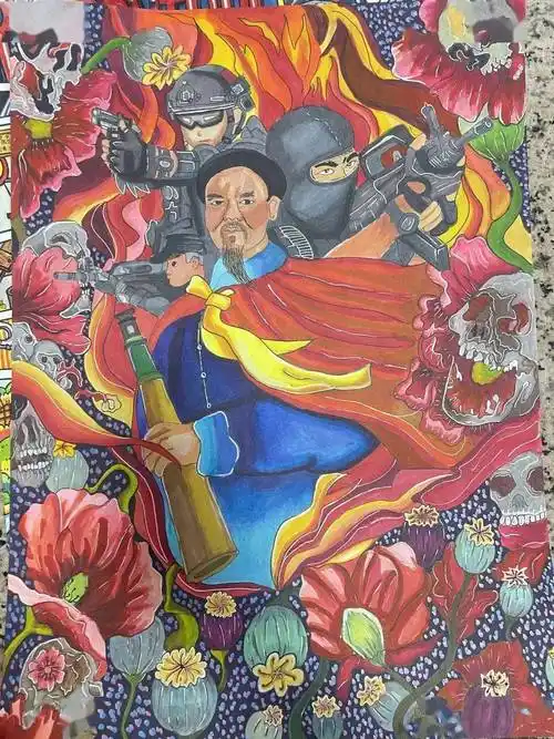 来看中小学生创作的禁毒美术作品_广州市_毒品_花都区